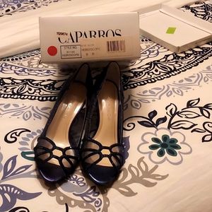 Cabarros blue sequin evening shoes size 9